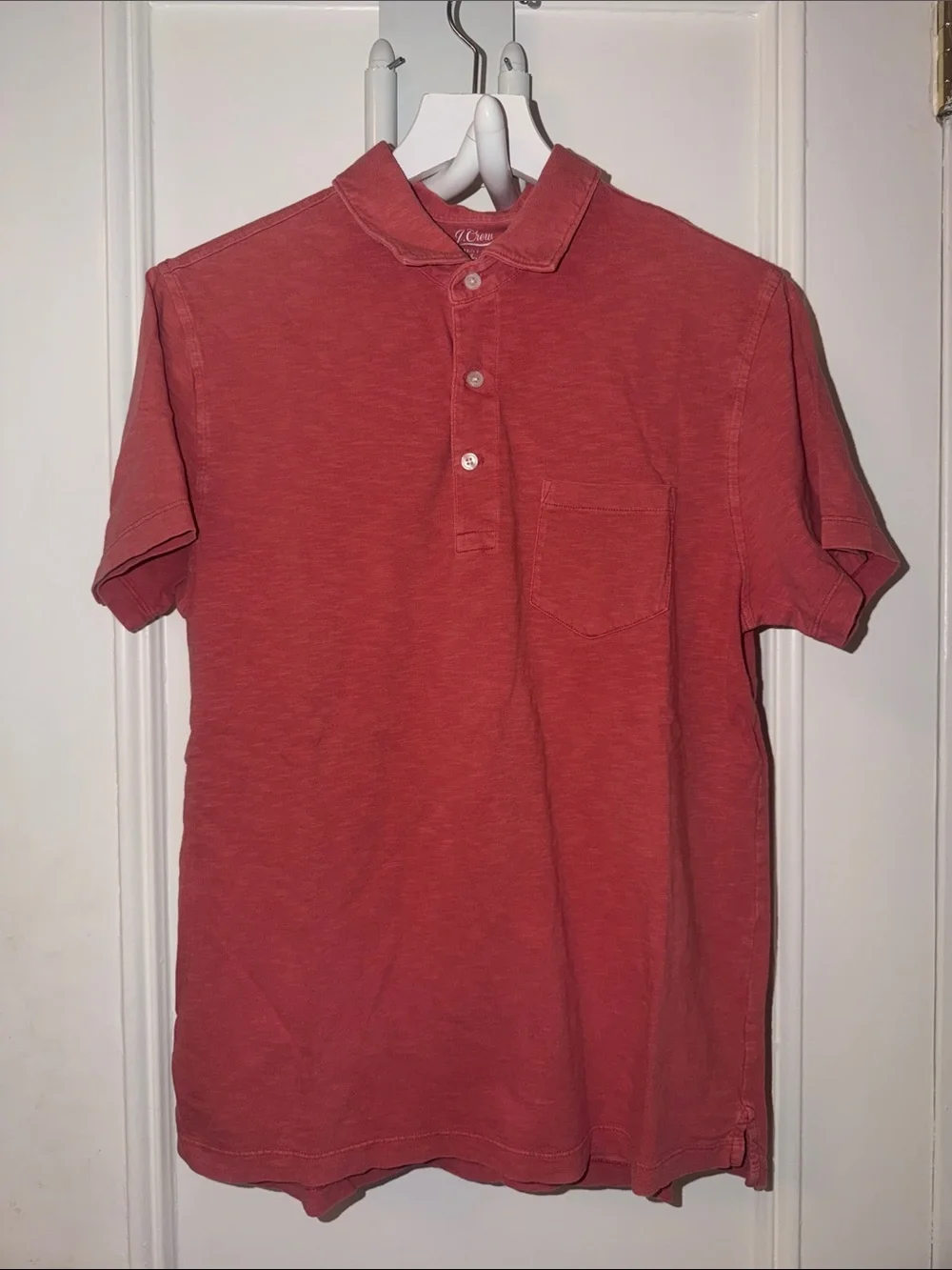 J. Crew Coral Polo with Chest Pocket